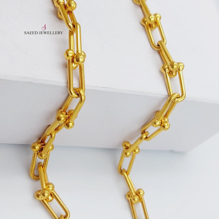 21K Gold Paperclip Necklace by Saeed Jewelry - Image 3