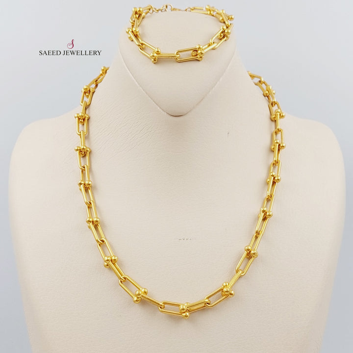 21K Gold Paperclip Necklace by Saeed Jewelry - Image 1