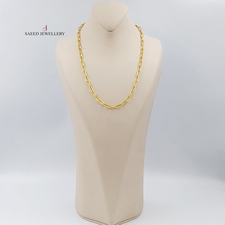 21K Gold Paperclip Necklaceer 50 cm by Saeed Jewelry - Image 3