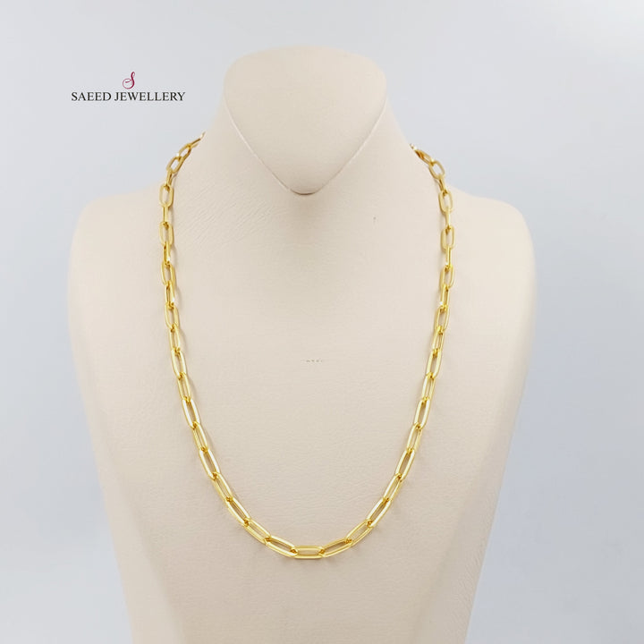 21K Gold Paperclip Necklaceer 50 cm by Saeed Jewelry - Image 1