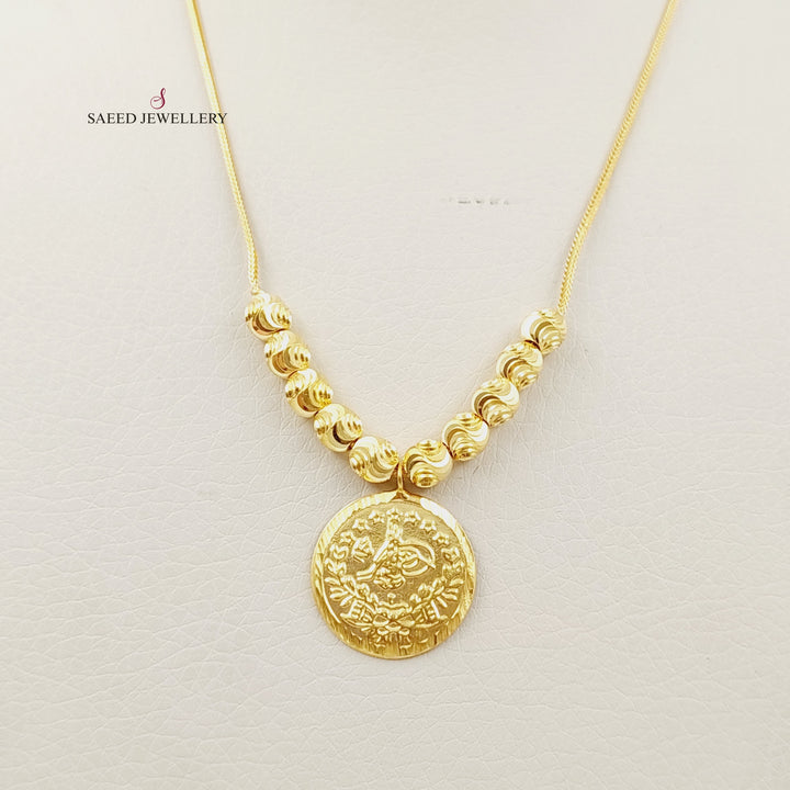 21K Gold Rashadi Balls Necklace by Saeed Jewelry - Image 3