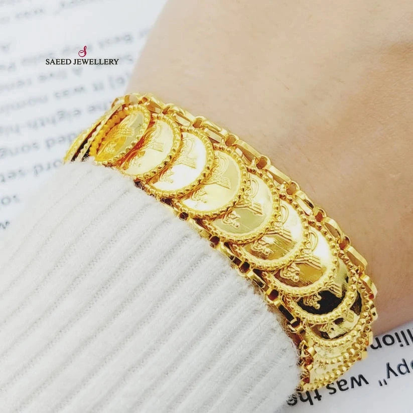 21K Rashadi Bracelet Made of 21K Yellow Gold by Saeed Jewelry-25769