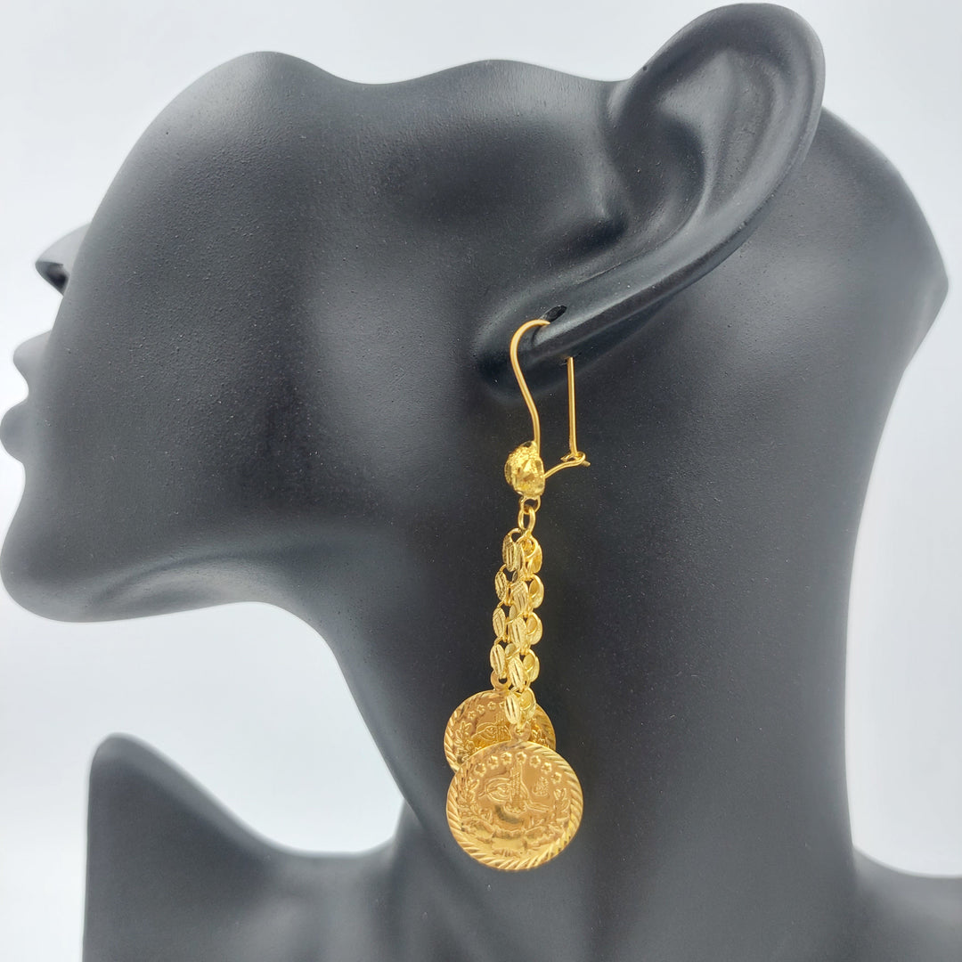 21K Gold Rashadi Earrings by Saeed Jewelry - Image 2