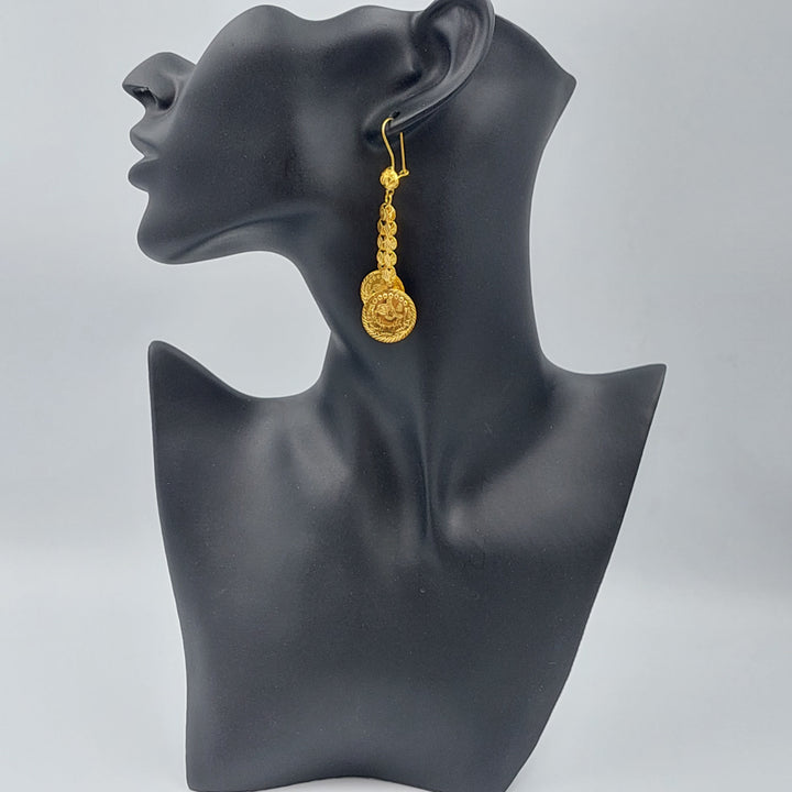 21K Gold Rashadi Earrings by Saeed Jewelry - Image 3