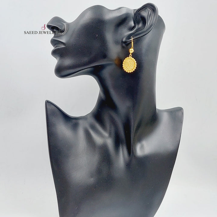 21K Gold Rashadi Earrings by Saeed Jewelry - Image 3