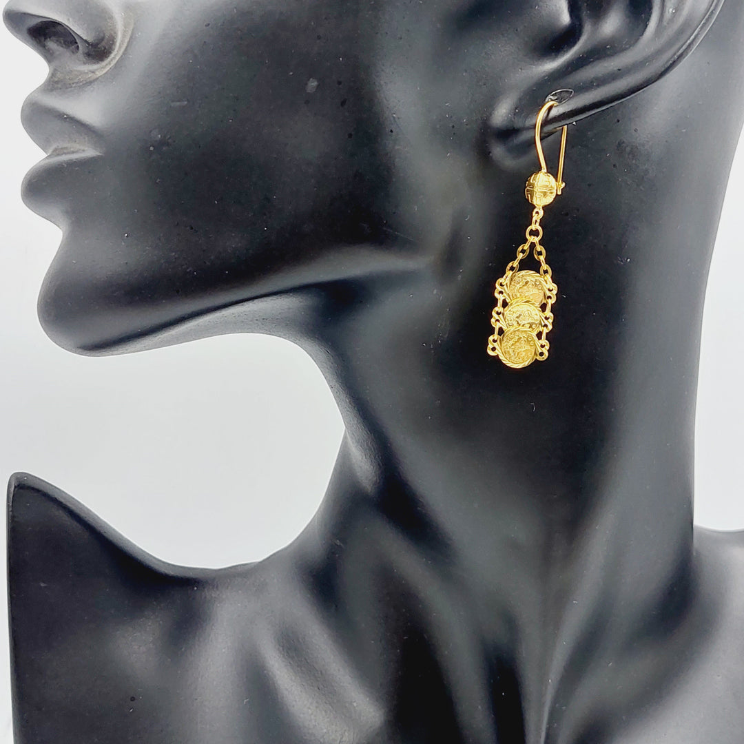 21K Gold Rashadi Earrings by Saeed Jewelry - Image 3