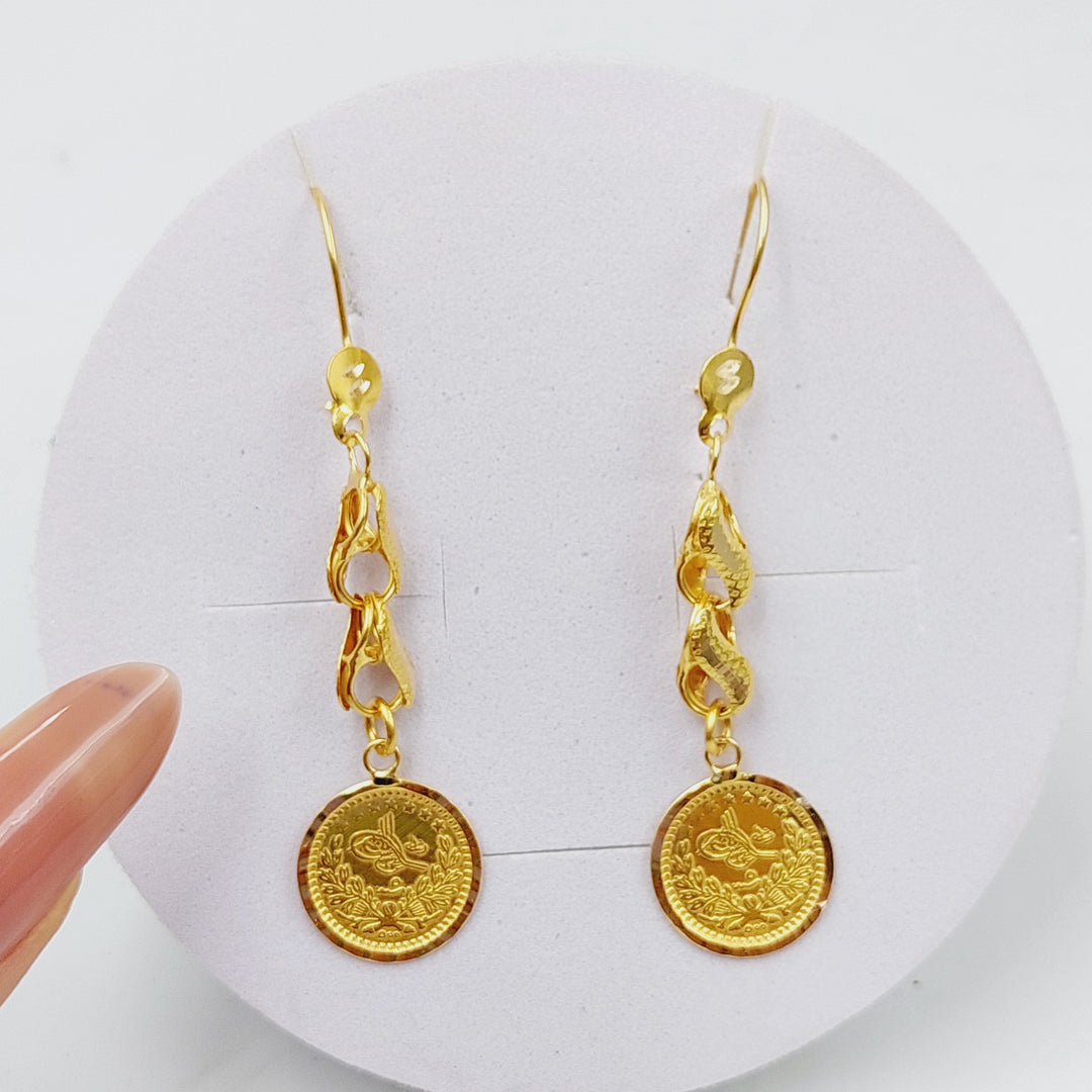 21K Rashadi Earrings Made of 21K Yellow Gold by Saeed Jewelry-27239