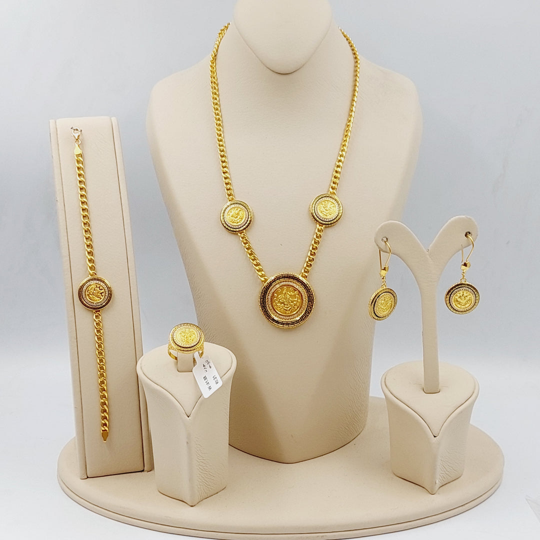 21K Gold Rashadi Enamel Set by Saeed Jewelry - Image 1