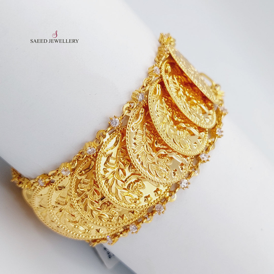 21K Gold Rashadi Fancy Bracelet by Saeed Jewelry - Image 3