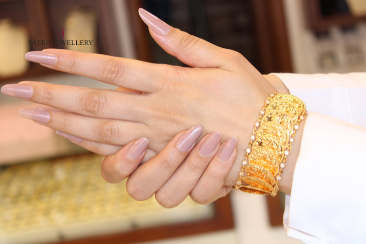 21K Gold Rashadi Fancy Bracelet by Saeed Jewelry - Image 5