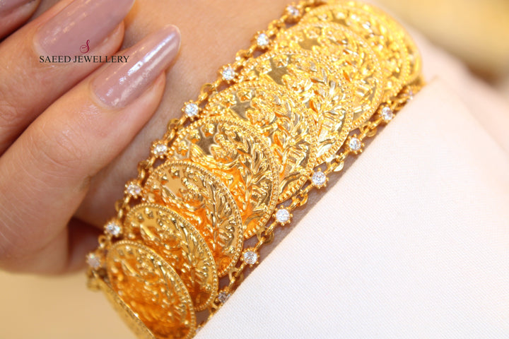 21K Gold Rashadi Fancy Bracelet by Saeed Jewelry - Image 7