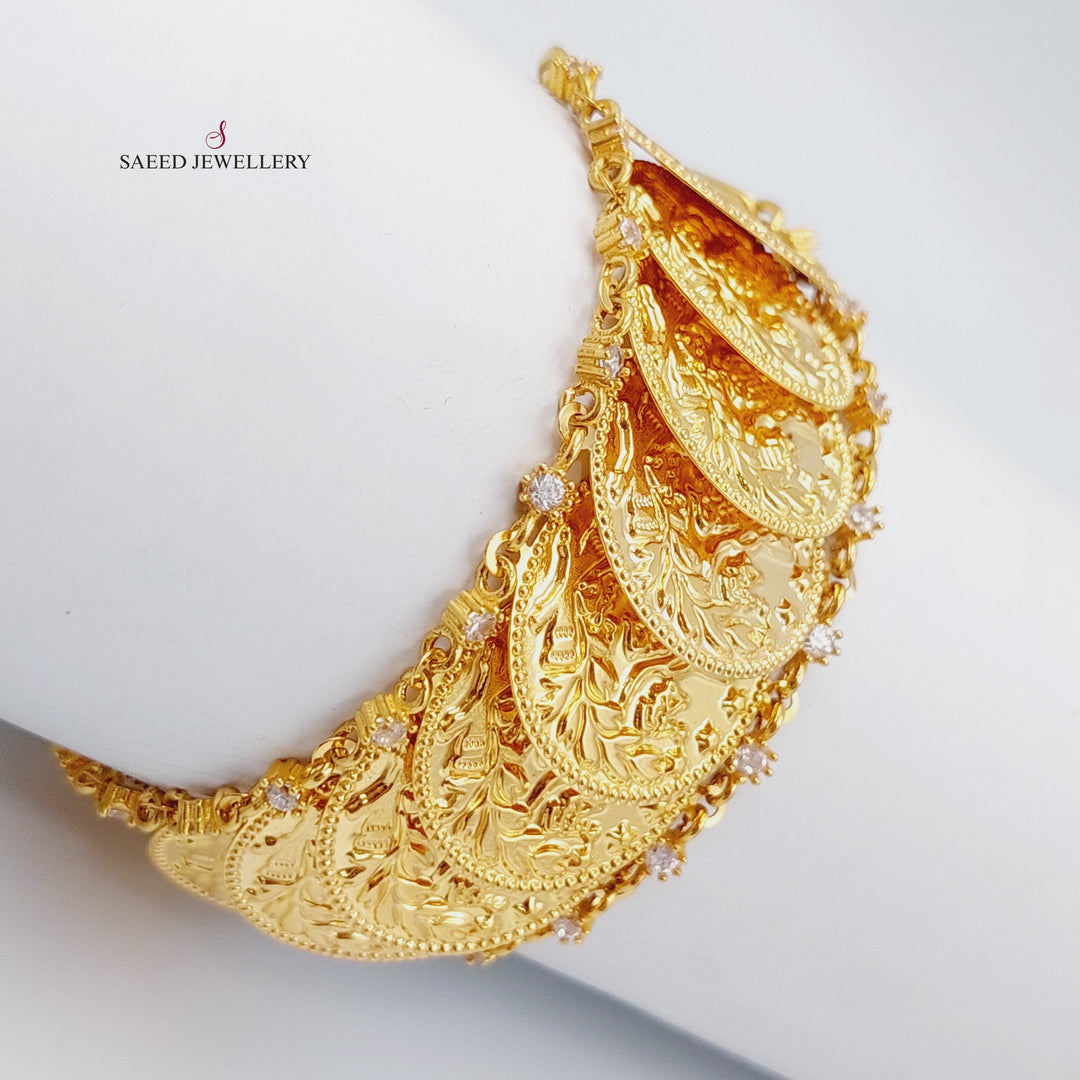 21K Gold Rashadi Fancy Bracelet by Saeed Jewelry - Image 1