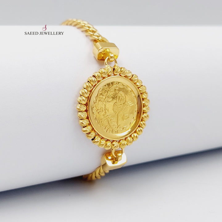 21K Rashadi Model Bracelet Made of 21K Yellow Gold by Saeed Jewelry-27054