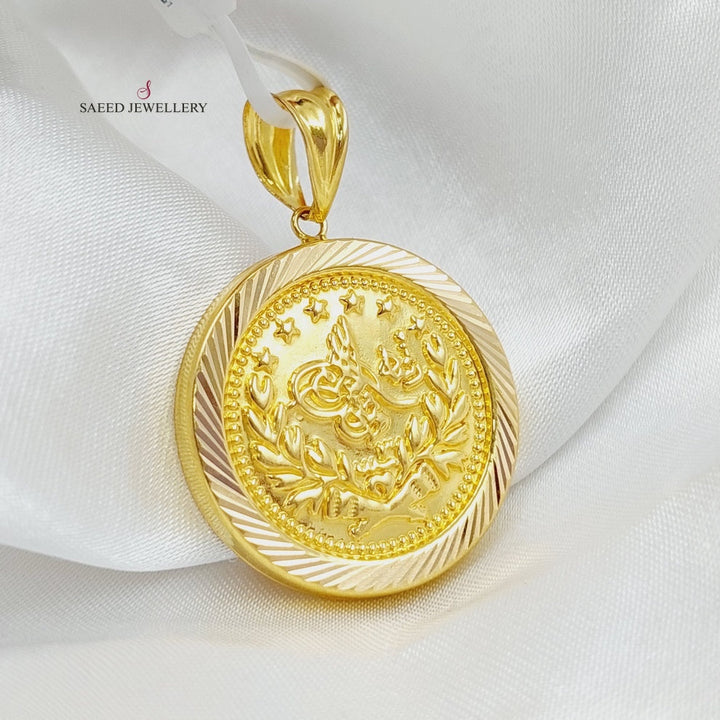 21K Gold Rashadi Model Pendant by Saeed Jewelry - Image 3