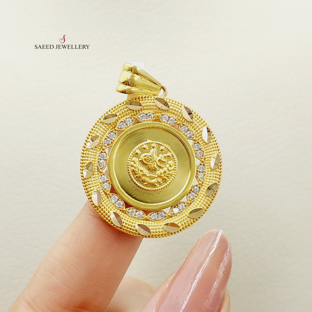 21K Gold Rashadi Model Pendant by Saeed Jewelry - Image 3