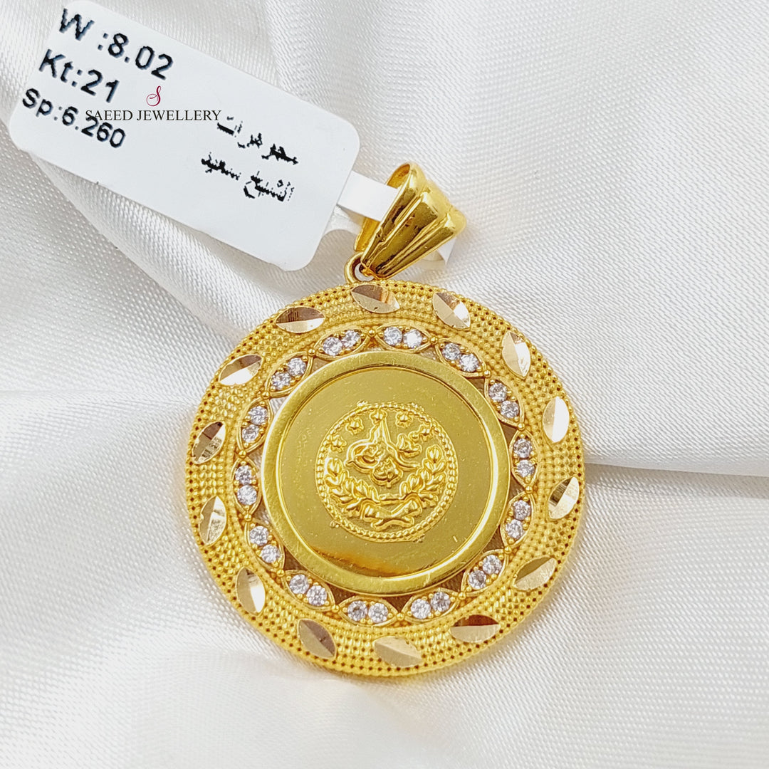 21K Gold Rashadi Model Pendant by Saeed Jewelry - Image 9