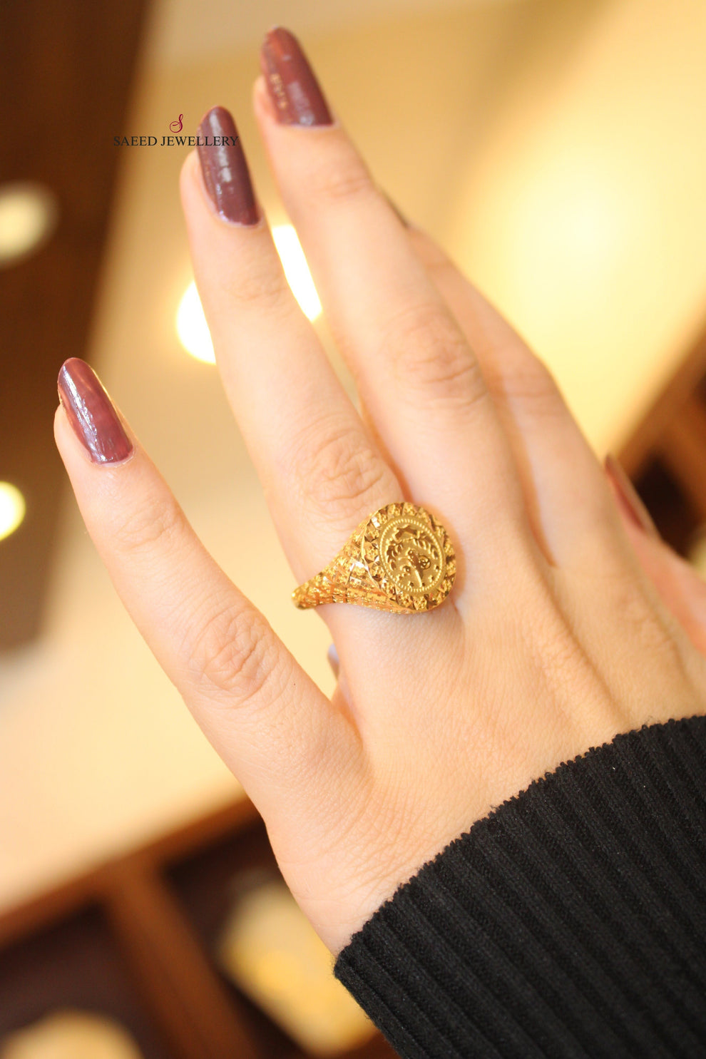 21K Rashadi Model Ring Made of 21K Yellow Gold by Saeed Jewelry-26712