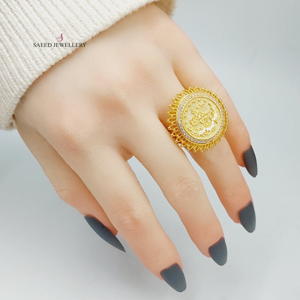 21K Rashadi Model Ring Made of 21K Yellow Gold by Saeed Jewelry-27172