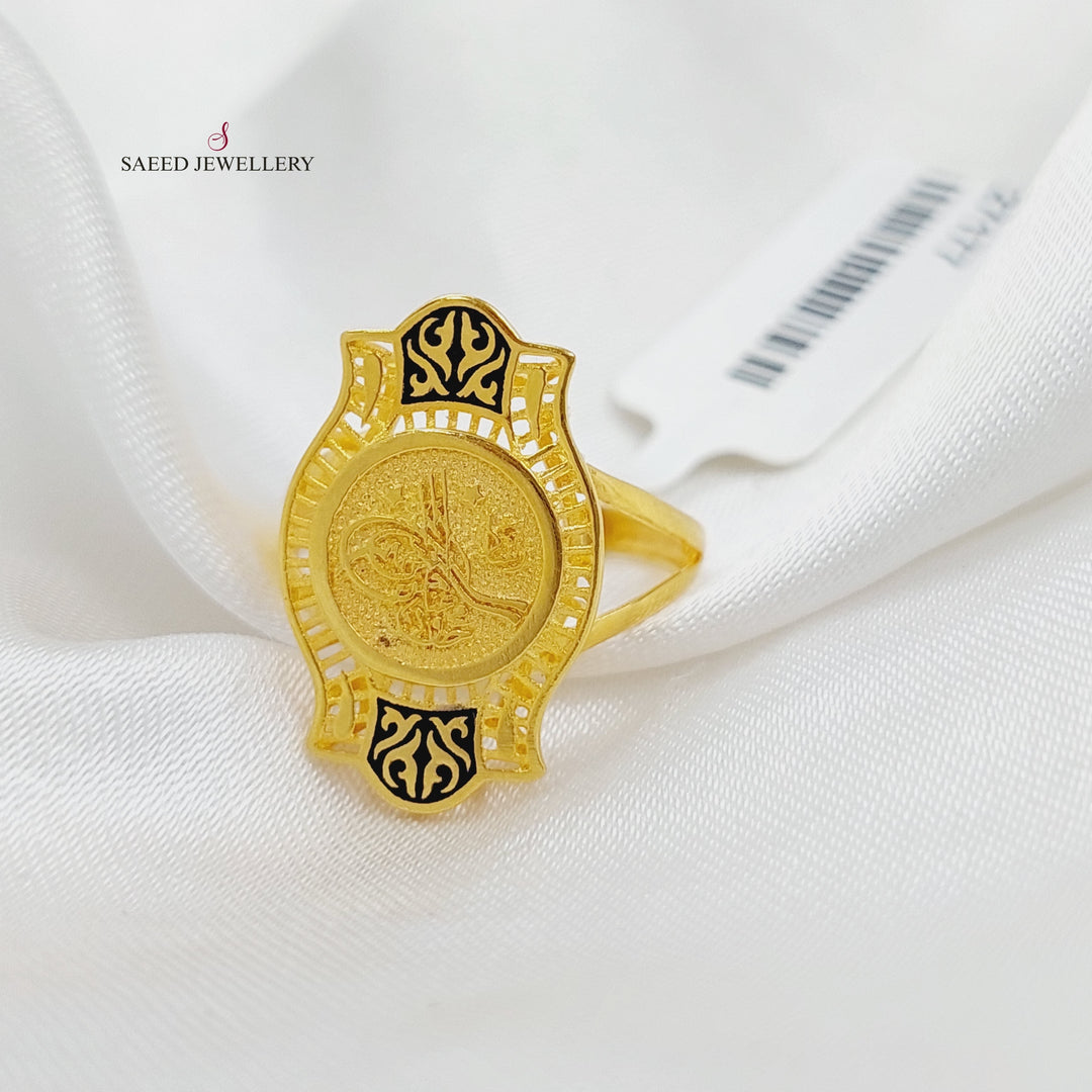 21K Rashadi Model Ring Made of 21K Yellow Gold by Saeed Jewelry-27177