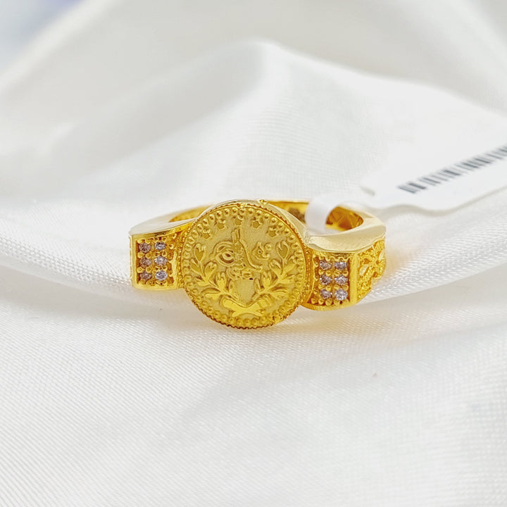 21K Rashadi Model Ring Made of 21K Yellow Gold by Saeed Jewelry-27274