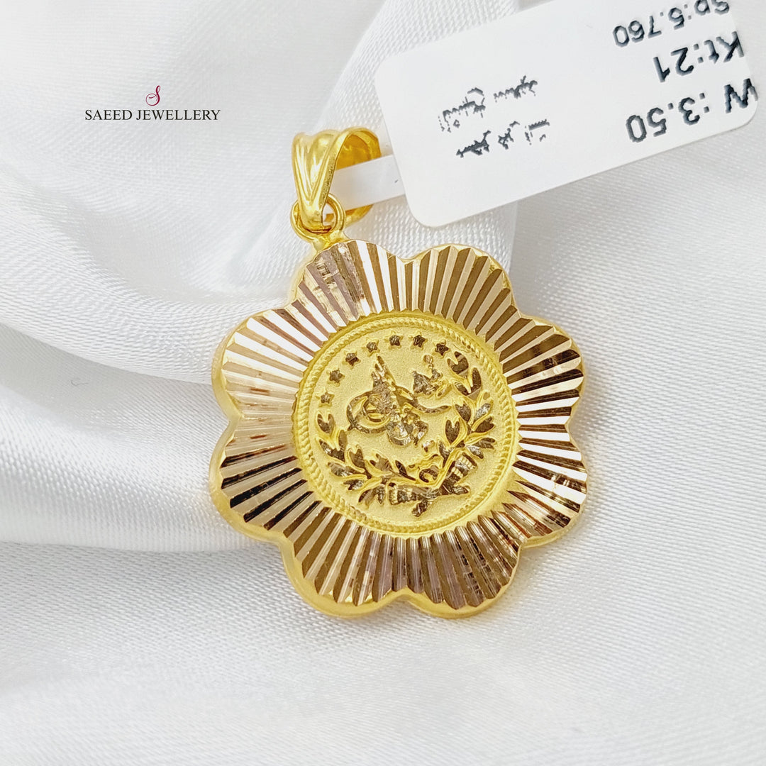 21K Gold Rashadi Pendant by Saeed Jewelry - Image 4