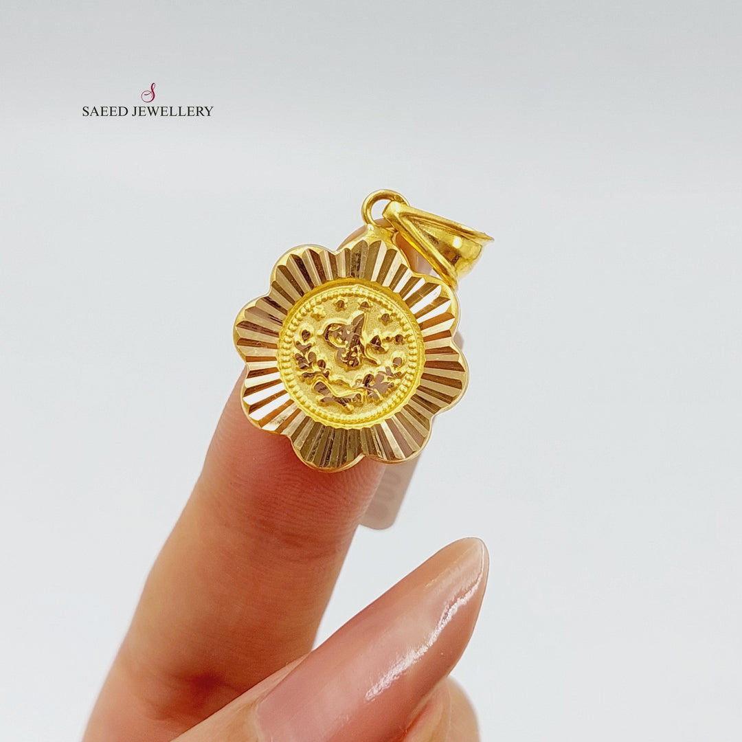 21K Rashadi Pendant Made of 21K Yellow Gold by Saeed Jewelry-27108
