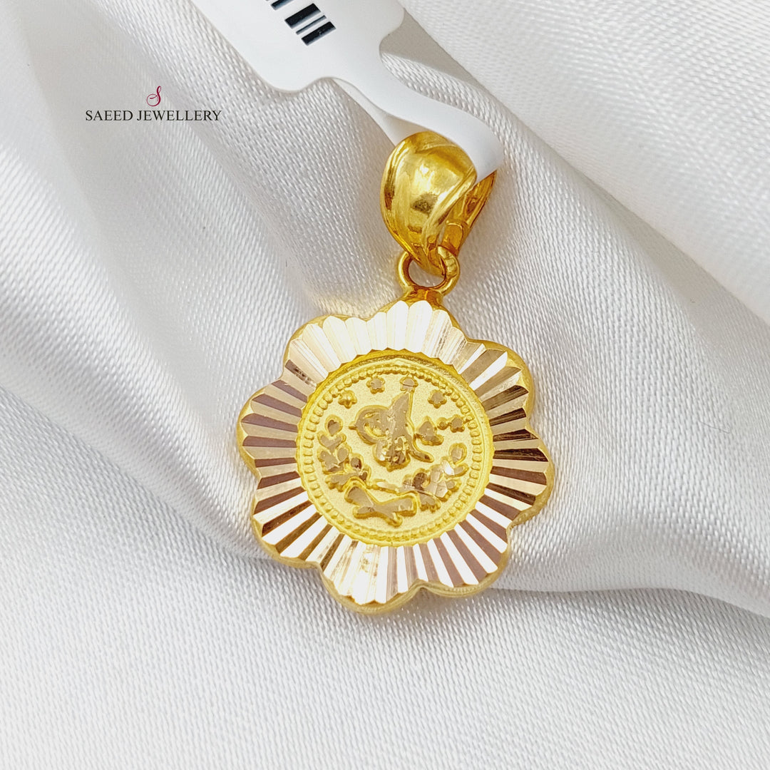 21K Rashadi Pendant Made of 21K Yellow Gold by Saeed Jewelry-27108