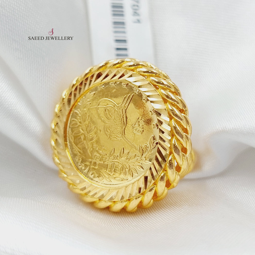 21K Rashadi Ring Made of 21K Yellow Gold by Saeed Jewelry-27242