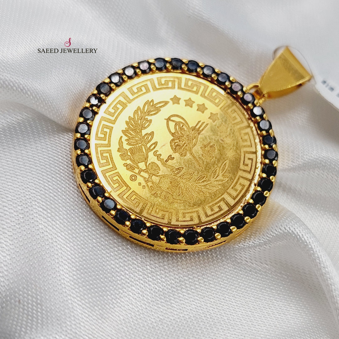 21K Gold Rashadi Zirconia Pendant by Saeed Jewelry - Image 1