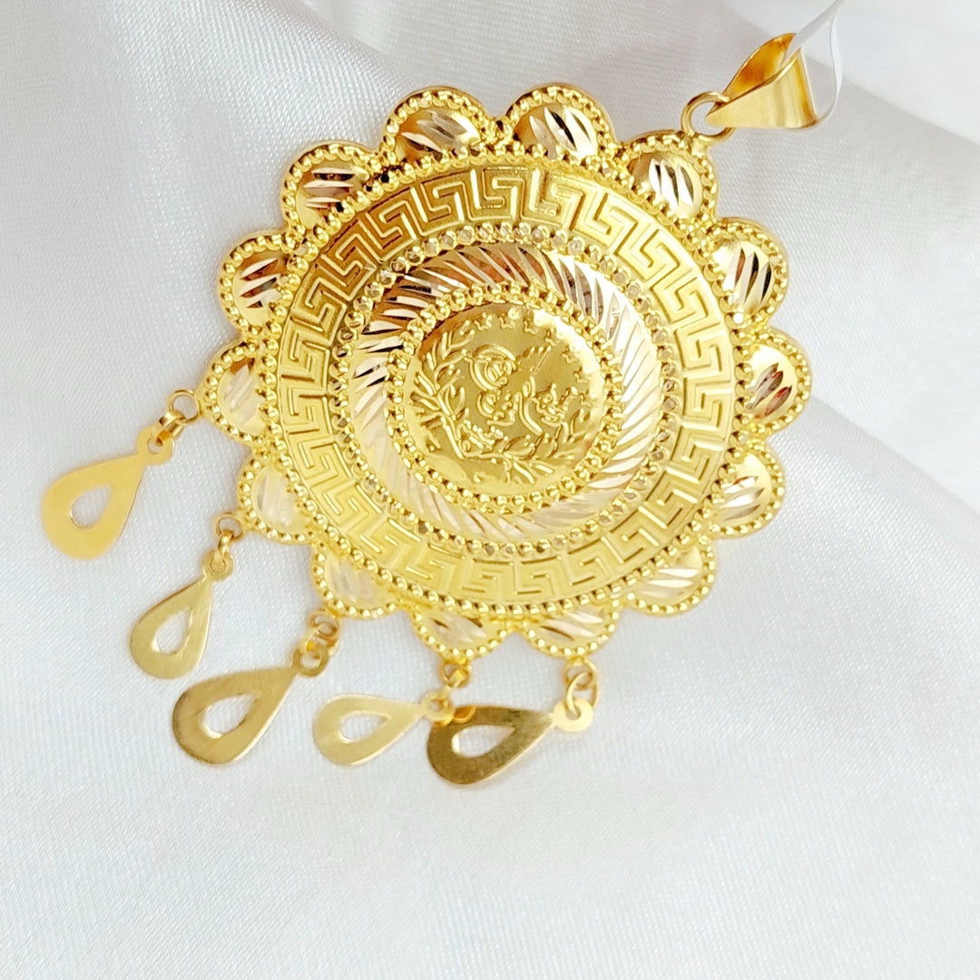 21K Gold Rashadi dinar Pendant by Saeed Jewelry - Image 1