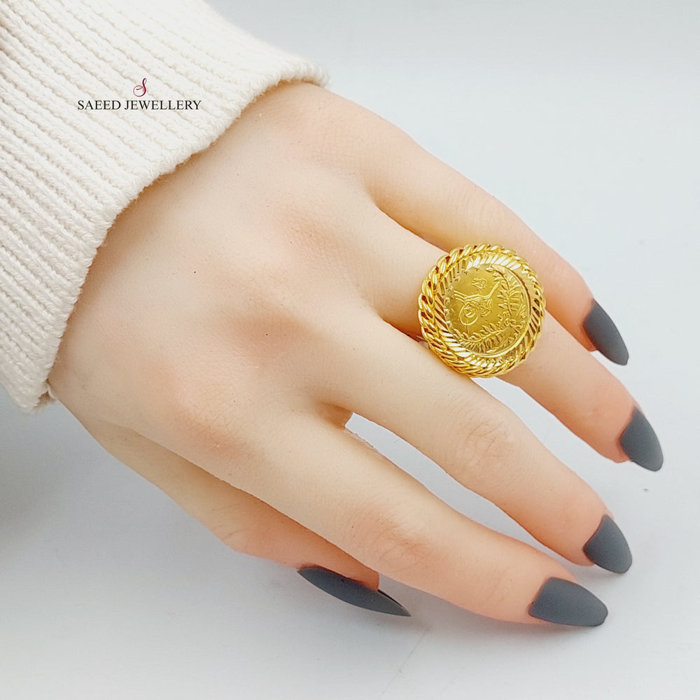 21K Gold Rashadi dinar Ring by Saeed Jewelry - Image 2