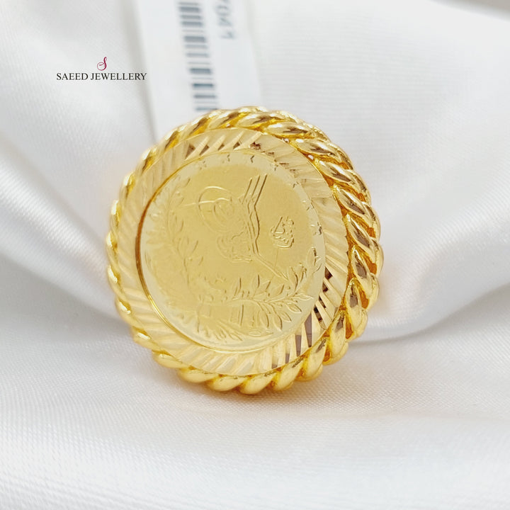21K Gold Rashadi dinar Ring by Saeed Jewelry - Image 3