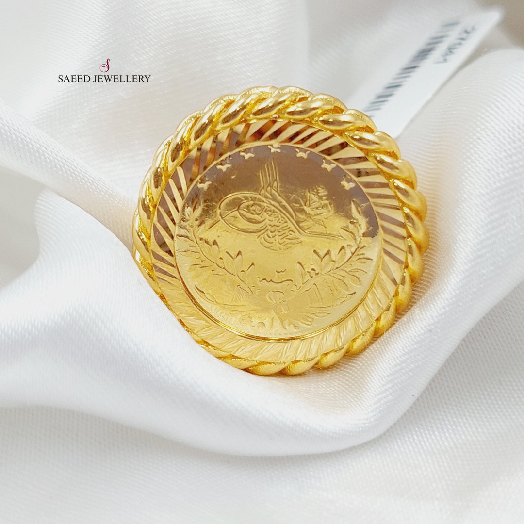 21K Gold Rashadi dinar Ring by Saeed Jewelry - Image 4