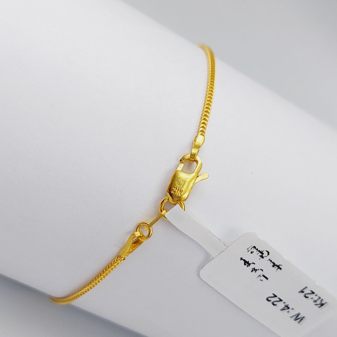 21K Gold Rashadi picnic Bracelet by Saeed Jewelry - Image 3
