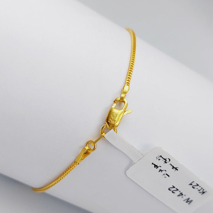 21K Gold Rashadi picnic Bracelet by Saeed Jewelry - Image 3