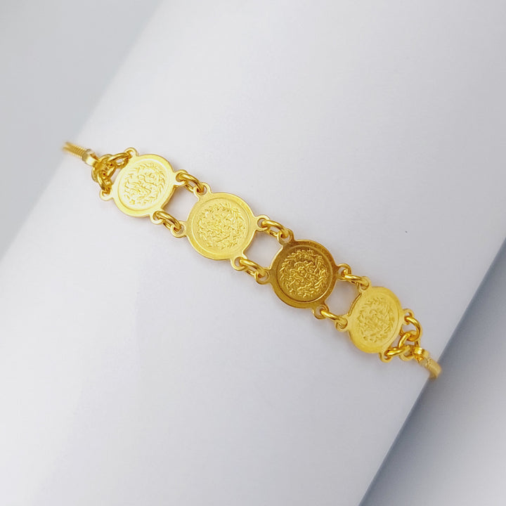 21K Rashadi picnic Bracelet Made of 21K Yellow Gold by Saeed Jewelry-25262