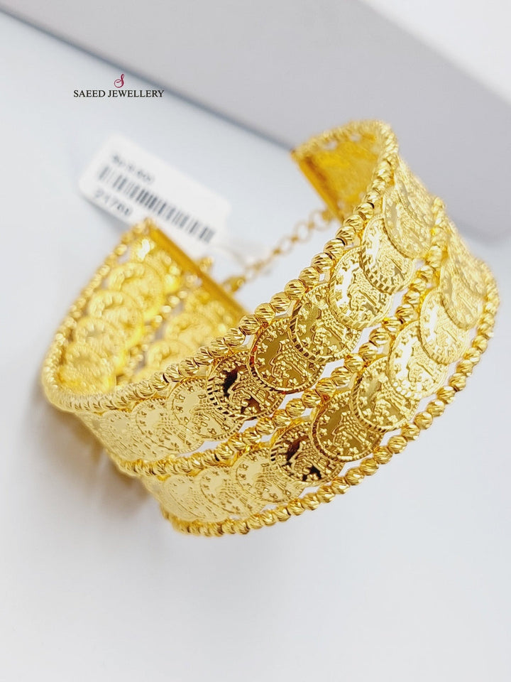 21K Gold Rashadi's Eighths Bracelet by Saeed Jewelry - Image 3