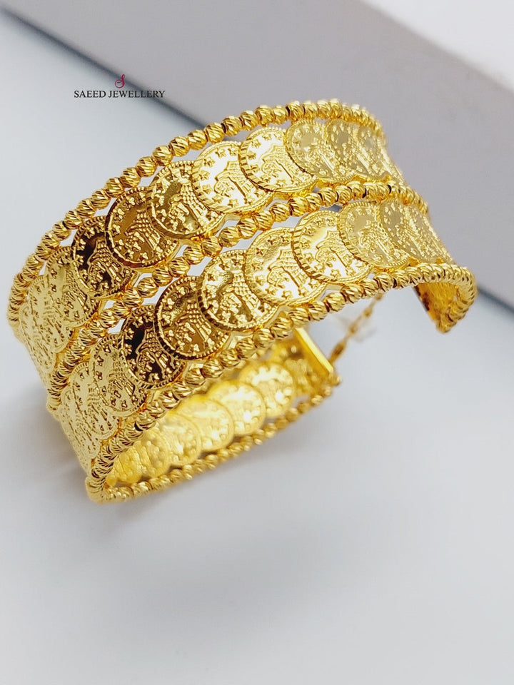 21K Gold Rashadi's Eighths Bracelet by Saeed Jewelry - Image 4