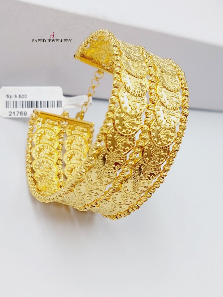 21K Gold Rashadi's Eighths Bracelet by Saeed Jewelry - Image 4