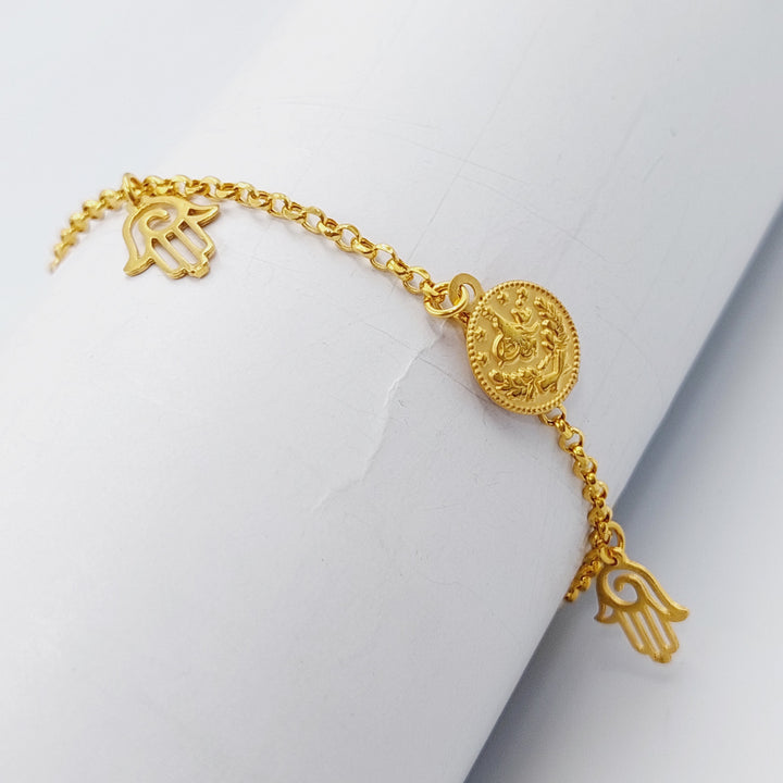 21K Gold Rashadi's Hand Bracelet by Saeed Jewelry - Image 2