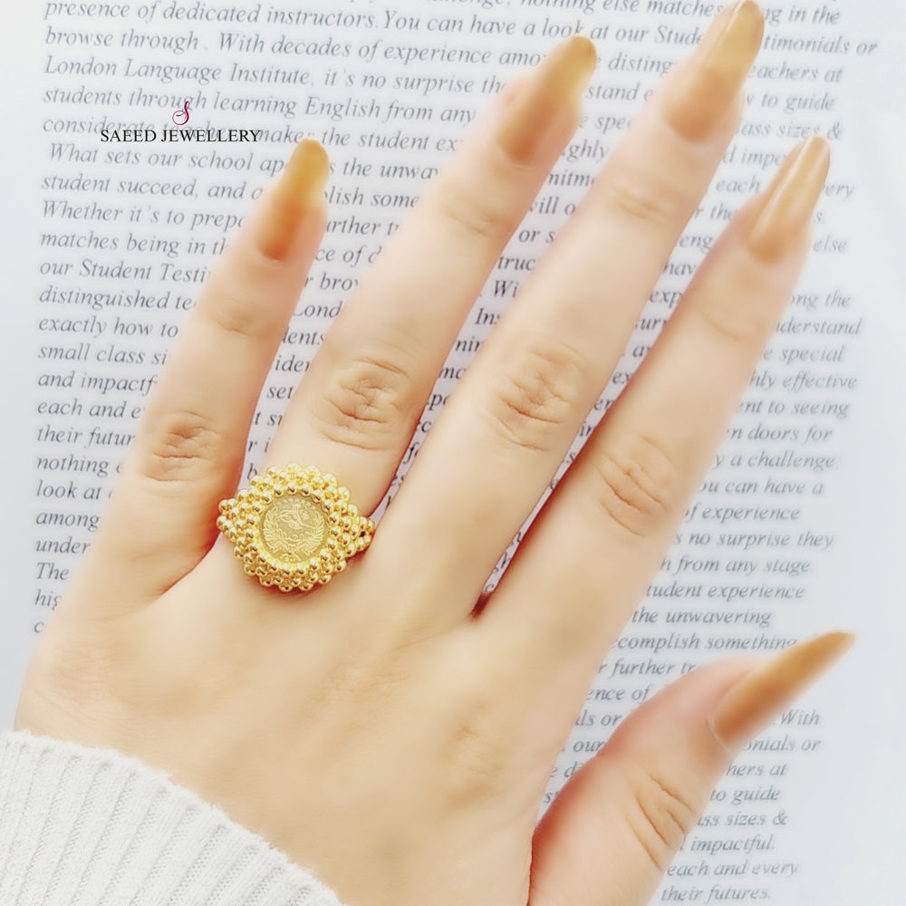 21K Gold Rashadi's Quarter Ring by Saeed Jewelry - Image 2