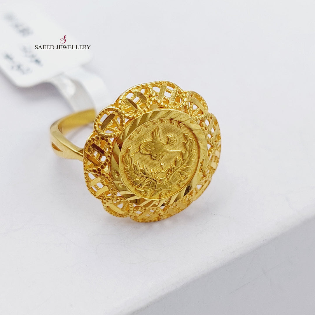 21K Gold Rashadi's Quarter Ring by Saeed Jewelry - Image 3