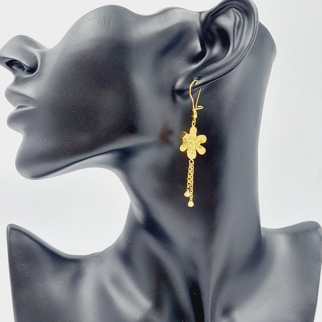 21K Gold Rose Earrings by Saeed Jewelry - Image 2