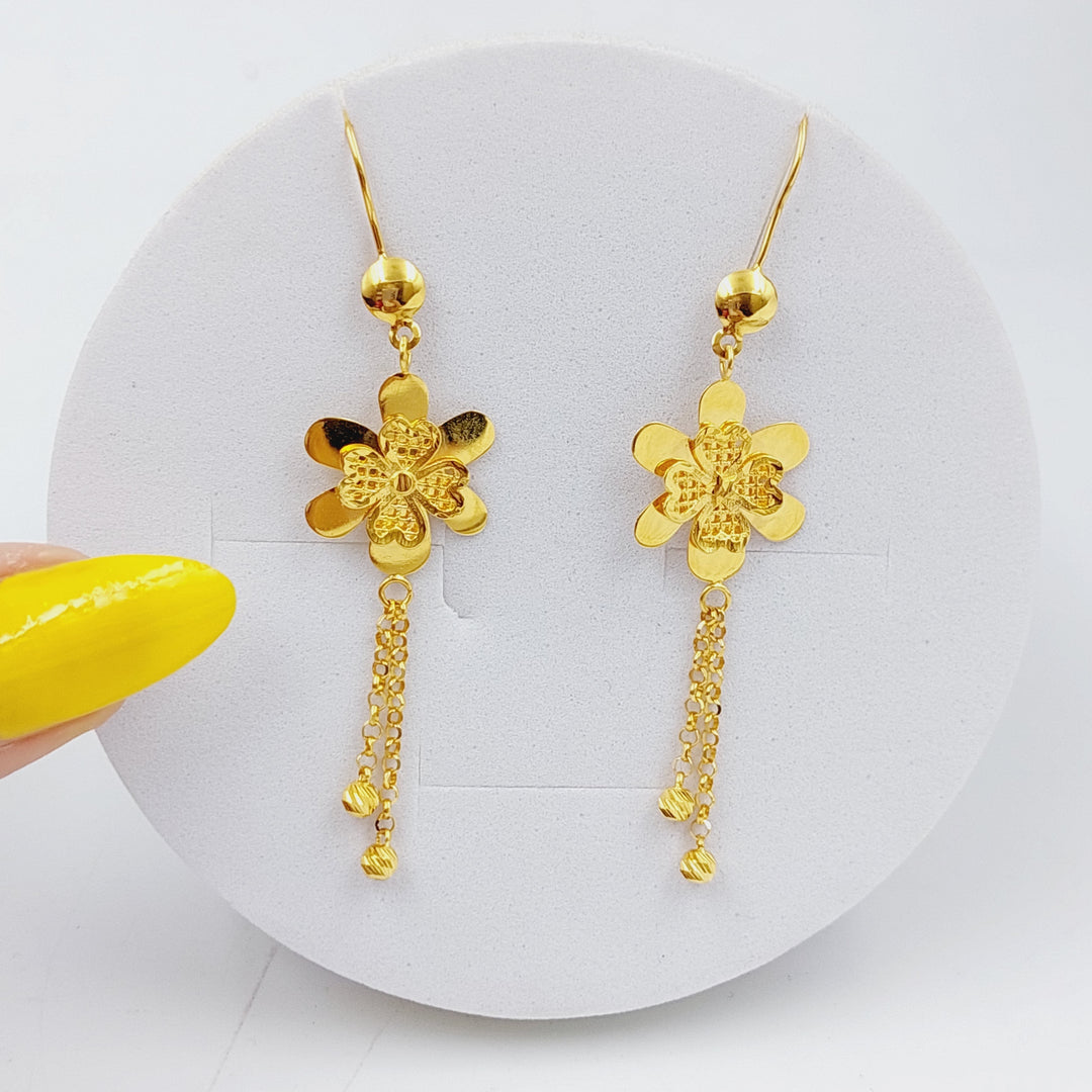 21K Gold Rose Earrings by Saeed Jewelry - Image 1