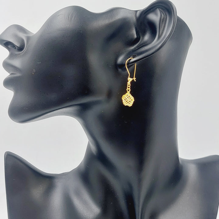 21K Gold Rose Earrings by Saeed Jewelry - Image 2