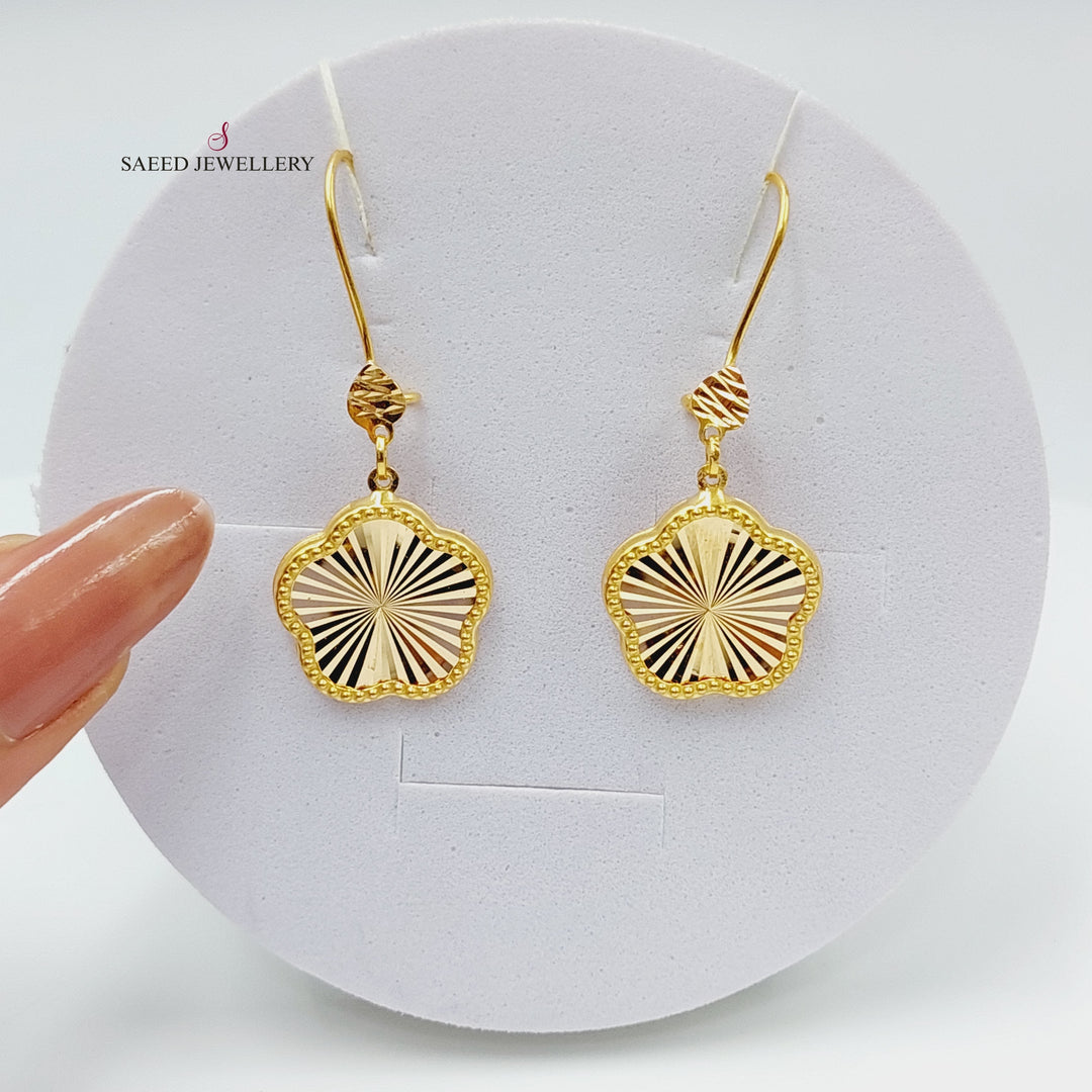 21K Gold 21K Clover Earrings by Saeed Jewelry - Image 4