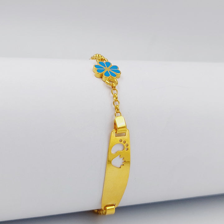 21K Gold Rose Enameled Bracelet by Saeed Jewelry - Image 2