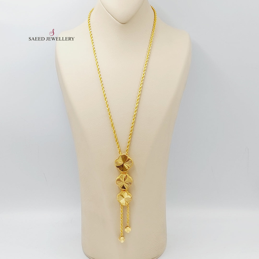 21K Gold Clover Necklace by Saeed Jewelry - Image 1