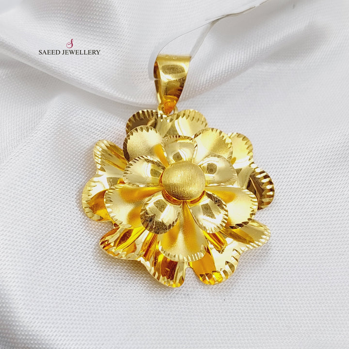 21K Gold Rose Pendant by Saeed Jewelry - Image 3