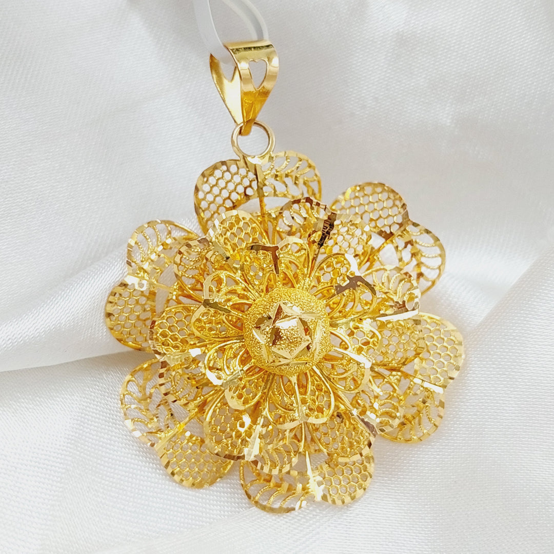 21K Gold Rose Pendant by Saeed Jewelry - Image 4